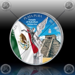 1oz MEHIKA "LIBERTAD - Tempel Kukulcan" BARVNI - No2 1oz MEHIKA "LIBERTAD - Tempel Kukulcan" BARVNI - No2